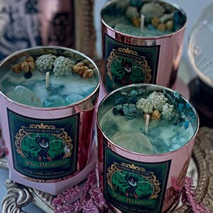Vela de Cristal Mágica | Vela de Tarô Cristal Infundida com Fluorita | Com Carta de Tarô e Mensagem | Vela Ritual para Manifestação