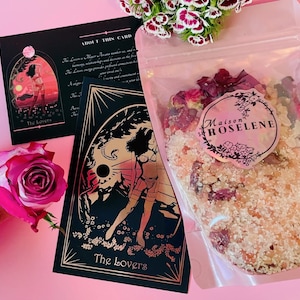 Ritual Bath Salt to Attract Love and Passion: The Lovers | With Tarot Card | Aromatherapy Bath Salt | LOVE & ROMANCE Bath Soak