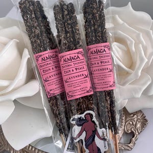 Premium Incense Sticks x 6 | Handmade & Natural Pure Flowers | Smudge Sticks | Magnolia, Lavender, Rue Palo Santo | Spiritual Cleansing
