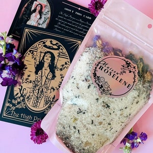 Ritual Badesalz zur Meditation: Die Hohepriesterin | Mit Tarot Karte | Entspannendes Bad | Aromatherapie-Bad Soak | Bewusstseinsbad einweichen