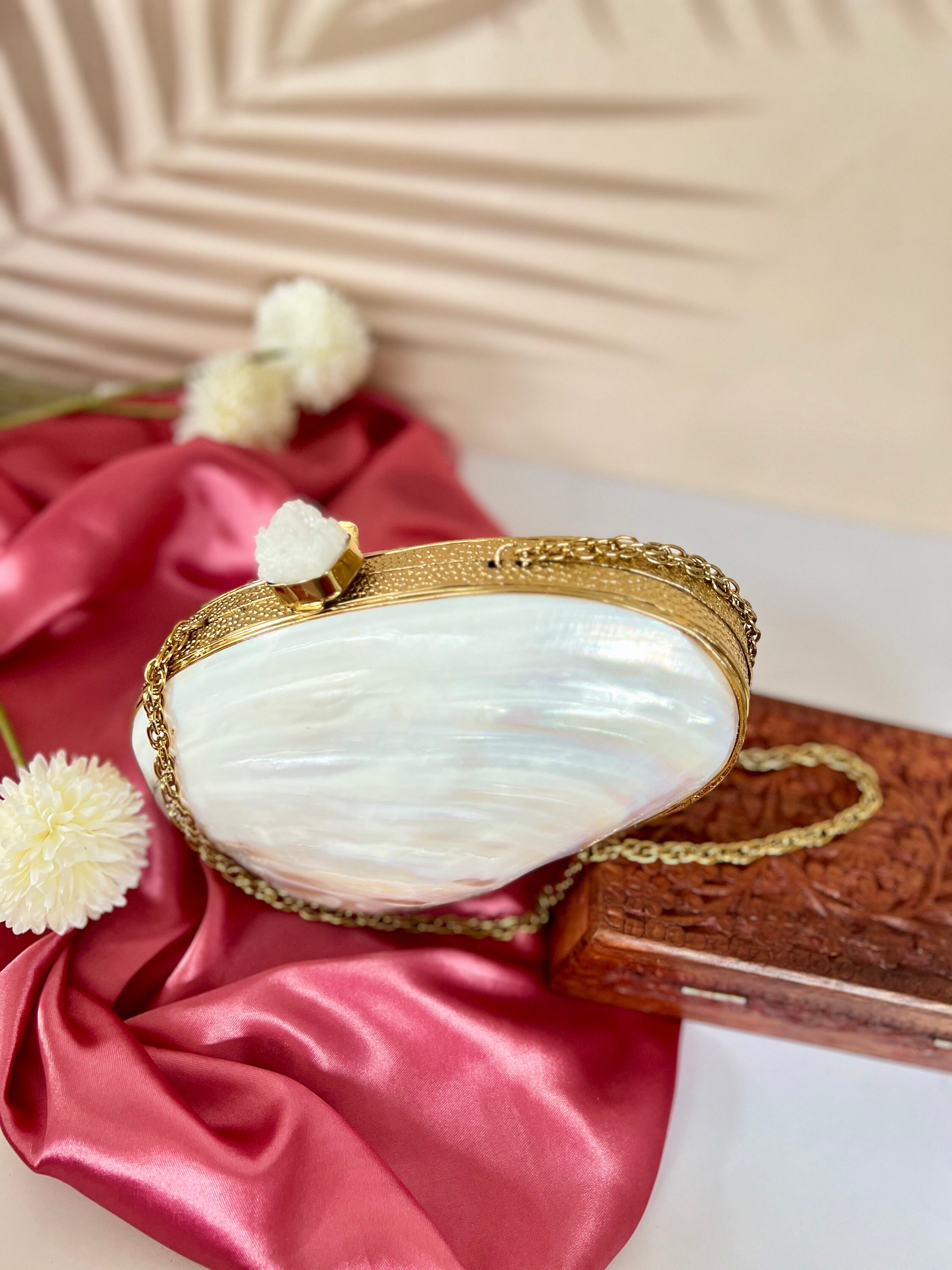 Original Sea Shell Clutch Natural Mother of Pearl Evening Bag 14k Gold Plated Indian Handmade Party Clutch Unique and Natural Sling Bag Etsy UK