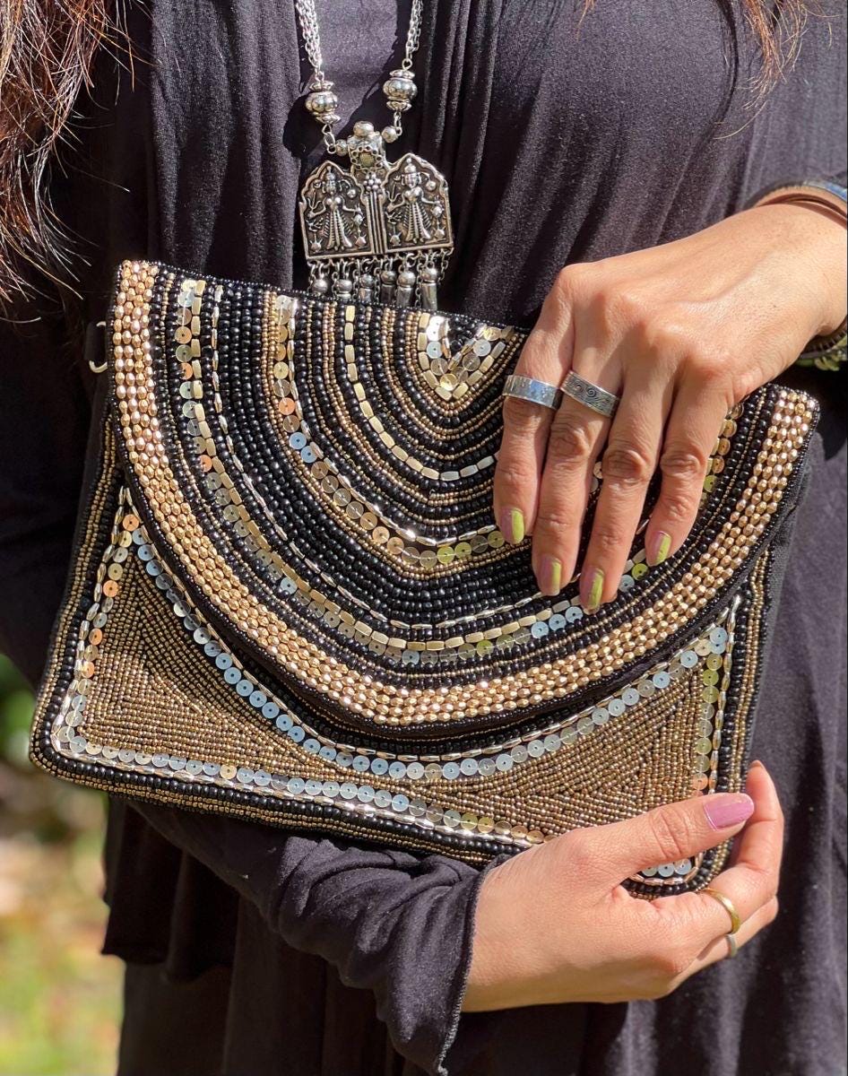 Black and gold clutches online