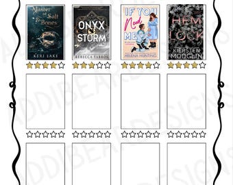 Black Coquette Monthly Book Template Designs, PNG Files, DIY Monthly Book Templates, Booktok, Bookish, Monthly Reads, Rate your books