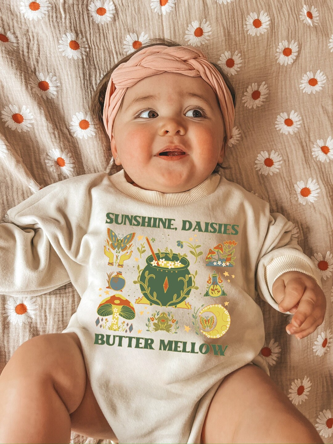 Sunshine Daisies Butter Mellow Magic Baby Bubble Romper Etsy