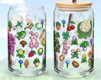 Spring in Stardew Valley blikvormig glas: gezellig gamercadeau, ijskoffiekopje