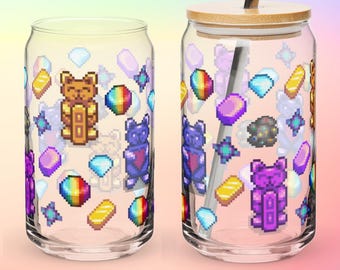Stardew Valley Perfection Statues in blik: glas: gezellig gamercadeau met deksel en rietje