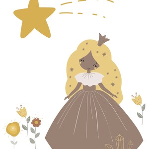 You are a shooting star art print - Download and print at home Princess and the star Nursery art