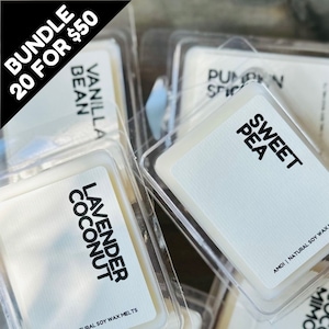 WAX MELT BUNDLE - 20 Pack | Wax Melts for Warmer | Snap Bar | Strong Scented Wax Melts | Holiday Gifts | Home Decor | Gifts for Her Him