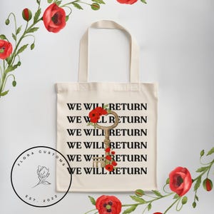 Palestinian Poppy Flower Tote Bag: Heritage Canvas Tote