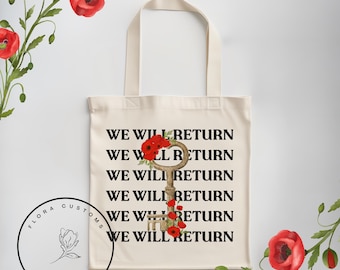Palestinian Poppy Flower Tote Bag: Heritage Canvas Tote