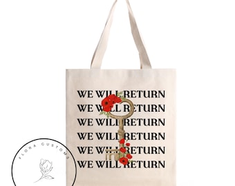 Handmade Palestinian Poppy Flower Canvas Tote Bag