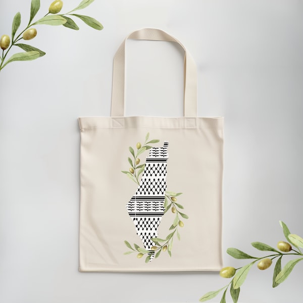 Palestine Tote bag, Kuffeyeh, Kefiyeh, Shamegh, Tote bag, Palestinian, arab, arabic, cute tote bag, kufiya, canvas tote, Olive tree, olive