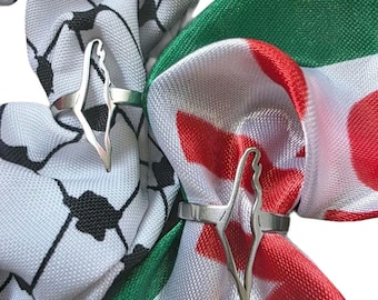 Palestine Map Ring: Silver Solidarity Jewelry