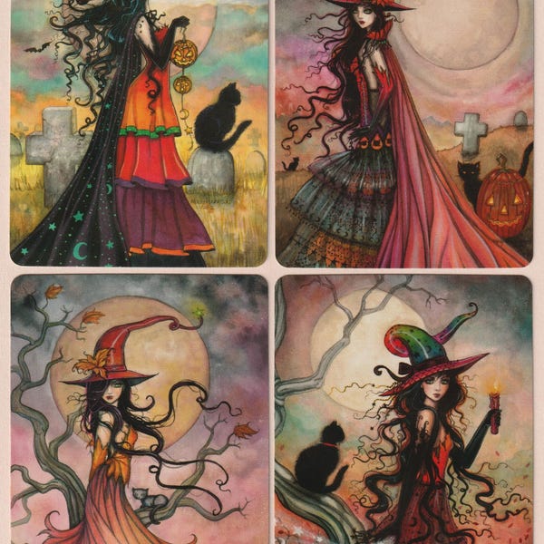 Moon Witches – Set of Four Modern Swap Cards MINT
