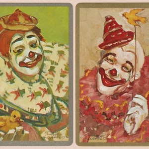 Lougheed Clowns – Pair of Genuine Vintage Congress Swap Playing Cards MINT