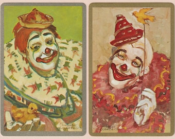 Lougheed Clowns – Pair of Genuine Vintage Congress Swap Playing Cards MINT