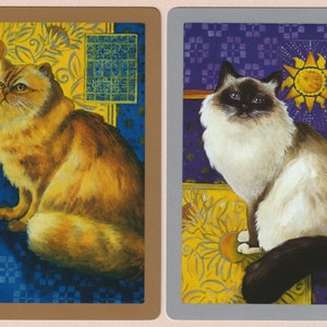 Cats Sitting Pretty – Pair of Genuine Bridge Size Swap Playing Cards MINT
