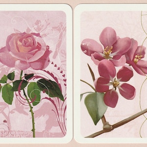 Ruby Roses & Spirale Roses – Pair of Genuine Bridge Size Swap Playing Cards MINT