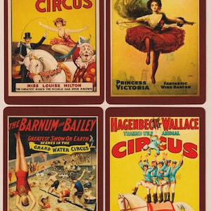 Circus – Complete Set of Four Modern Poker Size Swap Playing Cards MINT