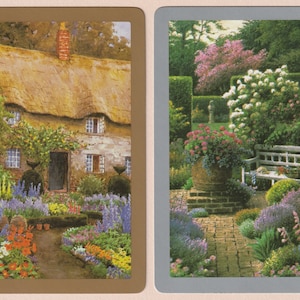 Rose Cottages – Pair of Genuine Bridge Size Swap Playing Cards MINT