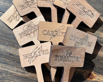 Laser Cut Garden Markers for Veggies, Herbs and Fruit