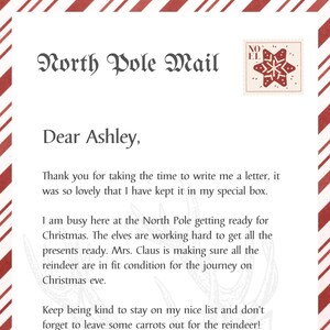 Carta de Papá Noel, Carta de Papá Noel, Carta de Papá Noel Personalizada, Carta de Papá Noel personalizada, Carta de Papá Noel Imprimible