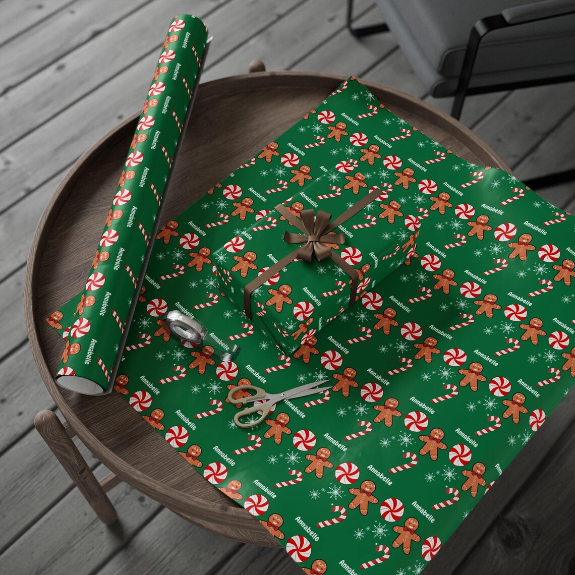 Personalized Name Wrapping Paper, Custom Name Gift Wrap, Holiday Gift ...