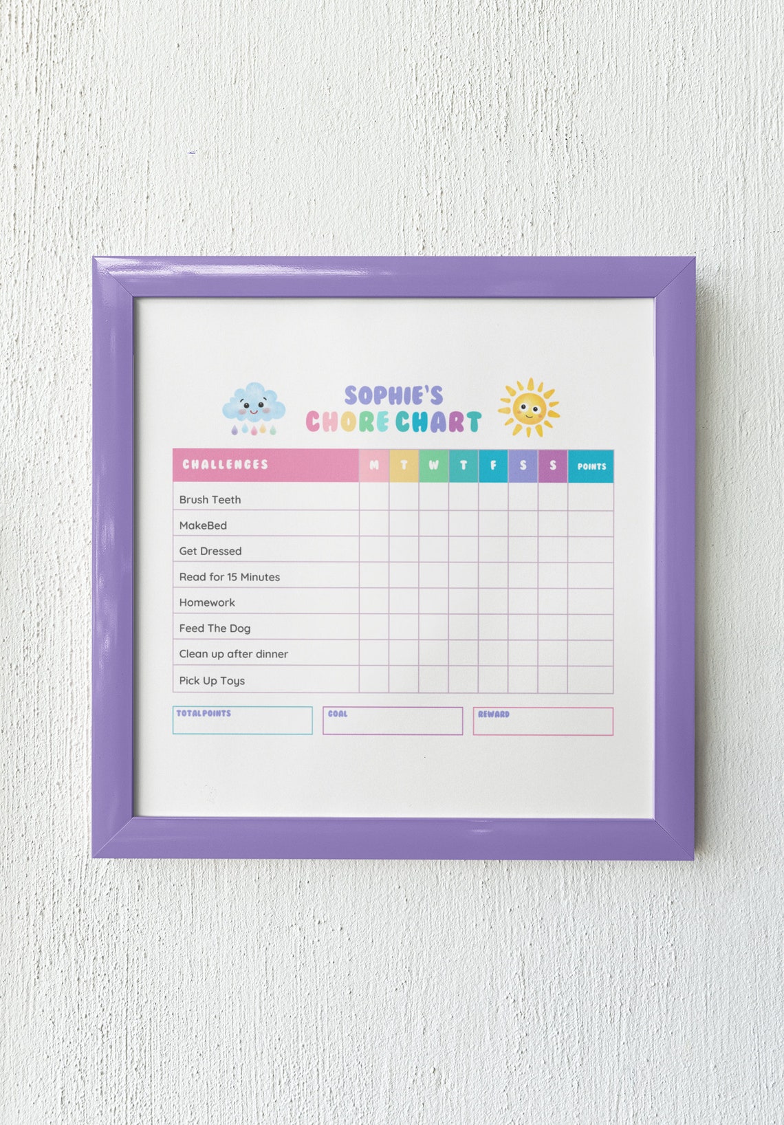 WEEKLY CHORE CHART for Kids | Chore Chart, Kid Chore Chart, Editable ...
