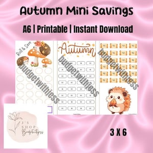 Autumn Mini Savings Challenge | Digital Download | 3x6 Challenges for A6 Envelopes | Budget-Friendly | Instant Download | Printable