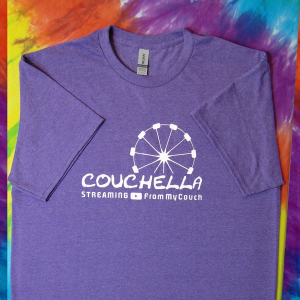 Couchella Festival Funny Souvenir T-Shirt for Fans streaming Coachella concerts from their couch