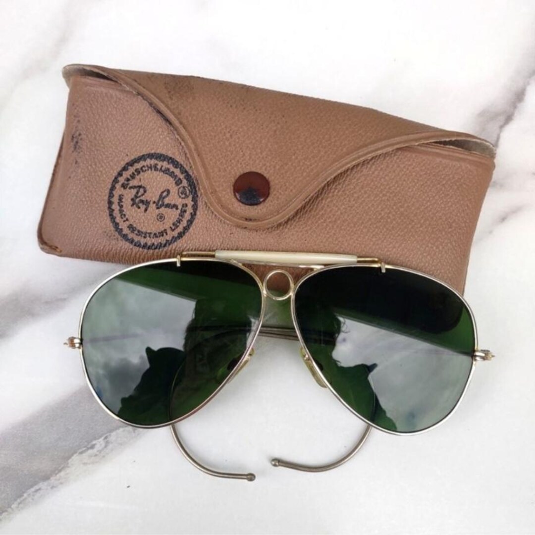 Vintage 50s-60s B&L Ray Ban 10k GF Bullethole Shooter Sunglasses 
