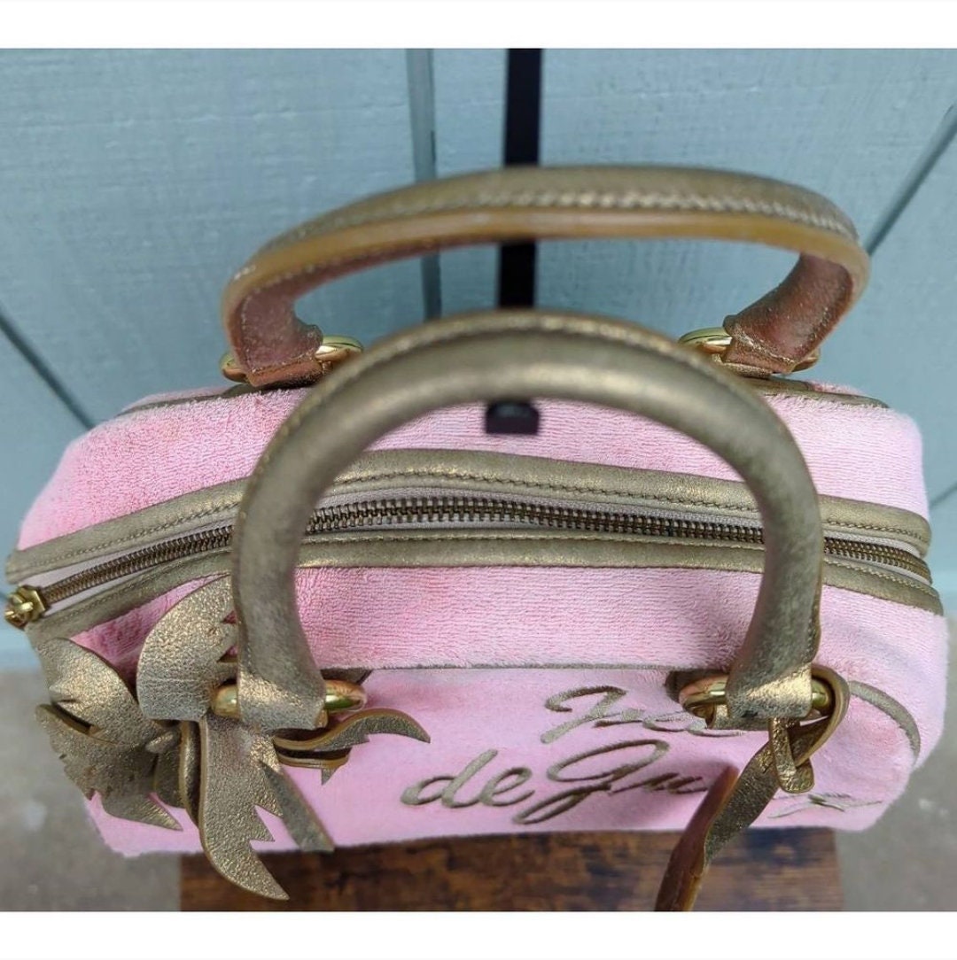 Juicy Couture Y2K Isle De Juicy Palm Tree Bowler Pink&gold Satchel Etsy