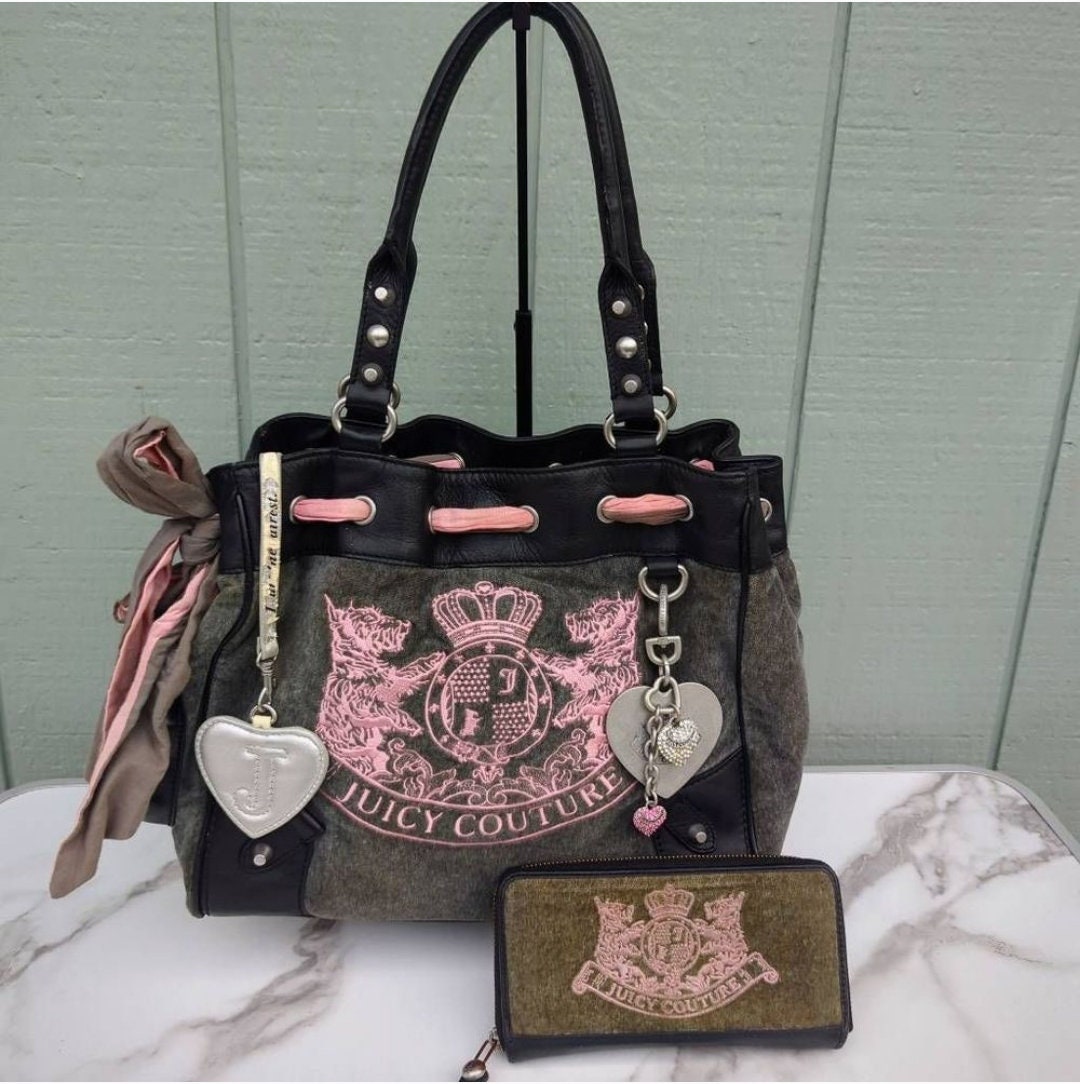 Juicy Couture Bordeaux Red Velour Shoulder Bag Purse Handbag Gold Signed  Tag | eBay