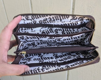 Juicy Couture Y2K Velour Fuchsia Rhinestone Long Zip Wallet