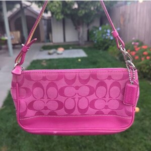Coach Y2K Signature C Pink Demi Baguette Shoulder Bag. 6094 - Etsy