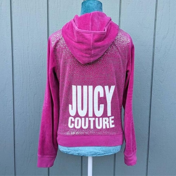 Juicy Couture Y2K Hot Pink Velour Bling Rhinestone Zip up Juicy Couture Y2K Hot Pink Velour Bling Rhinestone Zip up