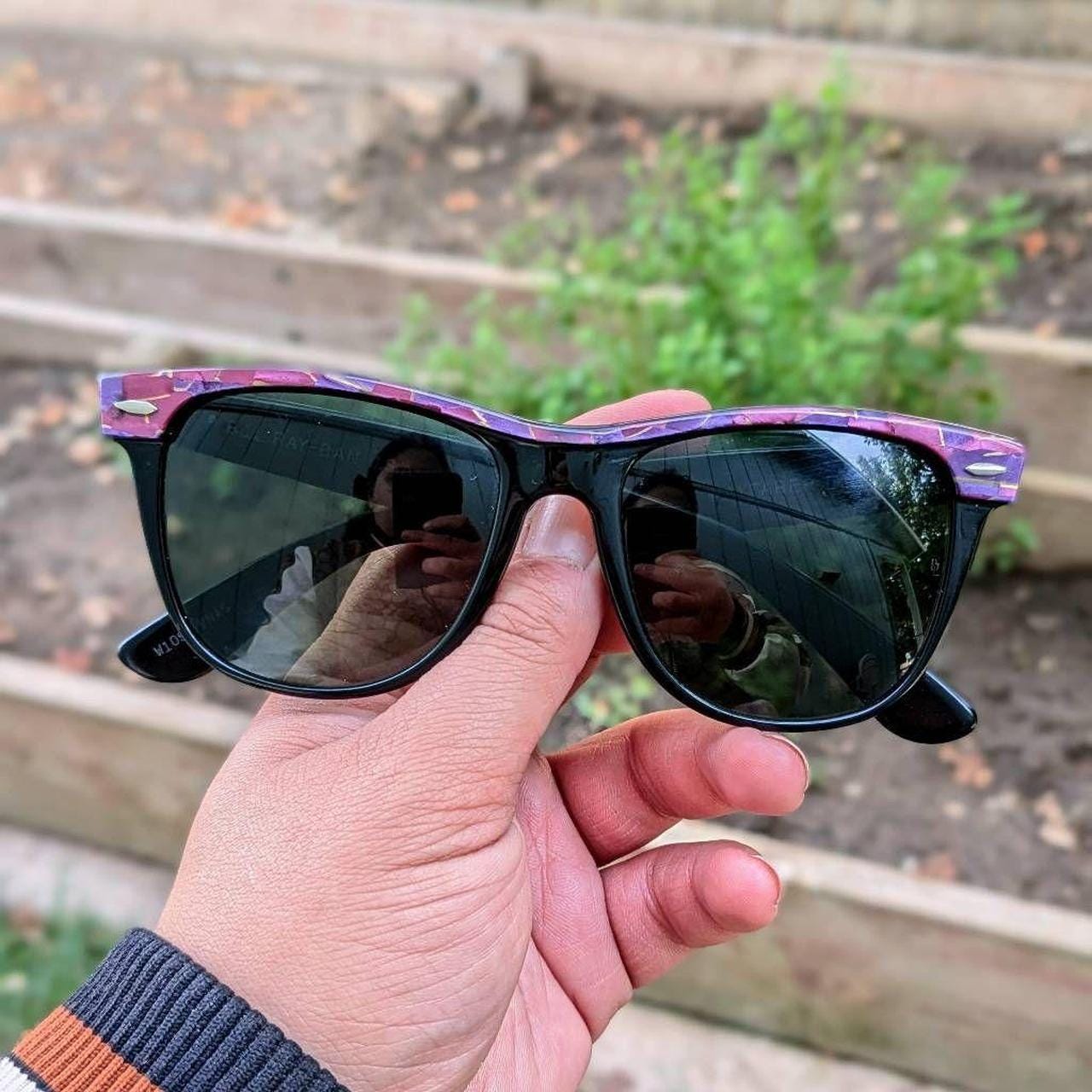 Ray-Ban Wayfarer Nomad フランス ボシュロム B&L Vintage Ray Ban B&L Wayfarer Nomad Sunglasses black oversize