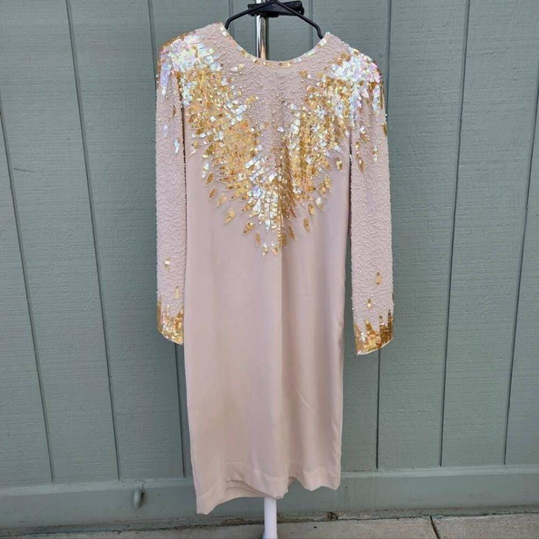 Cream Beaded Gown