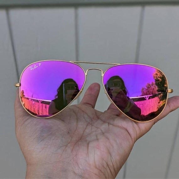 Hot pink mirrored sunglasses discount