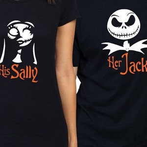 彼のサリーと彼女のジャックのカップルセットカットファイル | Cricut | シルエットカメオ | SVG | デジタルPDF | EPS | DXF | PNG | ナイトメアー・ビフォア・クリスマス