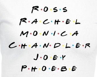 Rachel Phoebe Monica Chandler Joey Ross Cut Files | Cricut | Silhouette Cameo | Svg | Digital | PDF | Eps | DXF | PNG | Friends Inspired