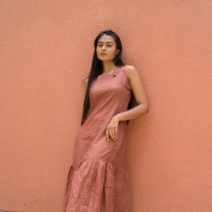 Amelia Dress, Spaghetti Strap Dress, Cotton Linen Slip, Summer Dress, Plus Size, Sleeveless Midi, Linen Slip Dress, Gifts for Her, Sundress