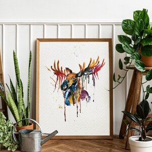 Moose Watercolor Print
