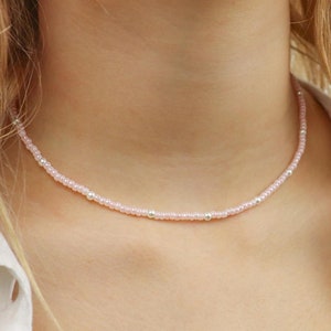 Beaded Necklace - PINK PEARL
