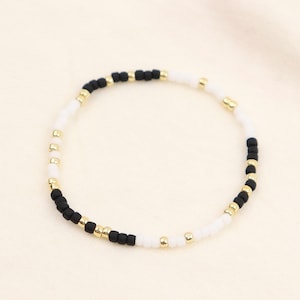 Rocailles Perlen Armband Stretch mit Gold Tönen - Lava Beaches