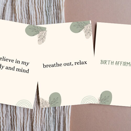 Printable Birth Affirmation Card, Simple and Positive Pregnancy and ...