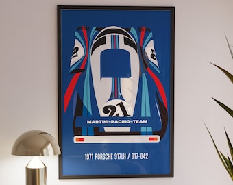 Vintage Porsche 917 Le Mans Racing Art Print: Motorsport Poster