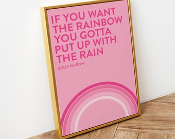 Dolly Parton Rainbow Quote Print: Western Wall Art (Digital Download)