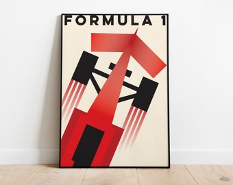 Formula 1 Wall Art Game Room F1 Poster Digital, F1 Poster Red, Formula 1 Vintage Wall Art Printable, Motorsport Poster