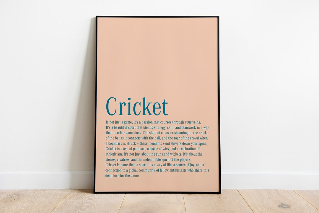 Wall Art for Game Room Poster for Cricket Fan Wall Art Sport Test ...